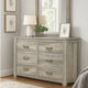 Yuna Dresser | 59" | 6 Drawers | Wood Grain Gray | Silver Bar Handles