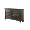 Ziv 64 Inch Classic Wood Dresser with 6 Drawers, Metal Bar Handles, Brown By Casagear Home