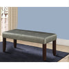 48 Inch Rectangular Dining Bench with Tufted Seat, Silver Faux Leather By Casagear Home
