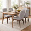 Lee Set of 2 Modern Wood Dining Chairs, Cushioned Seats, Tapered Legs, Gray