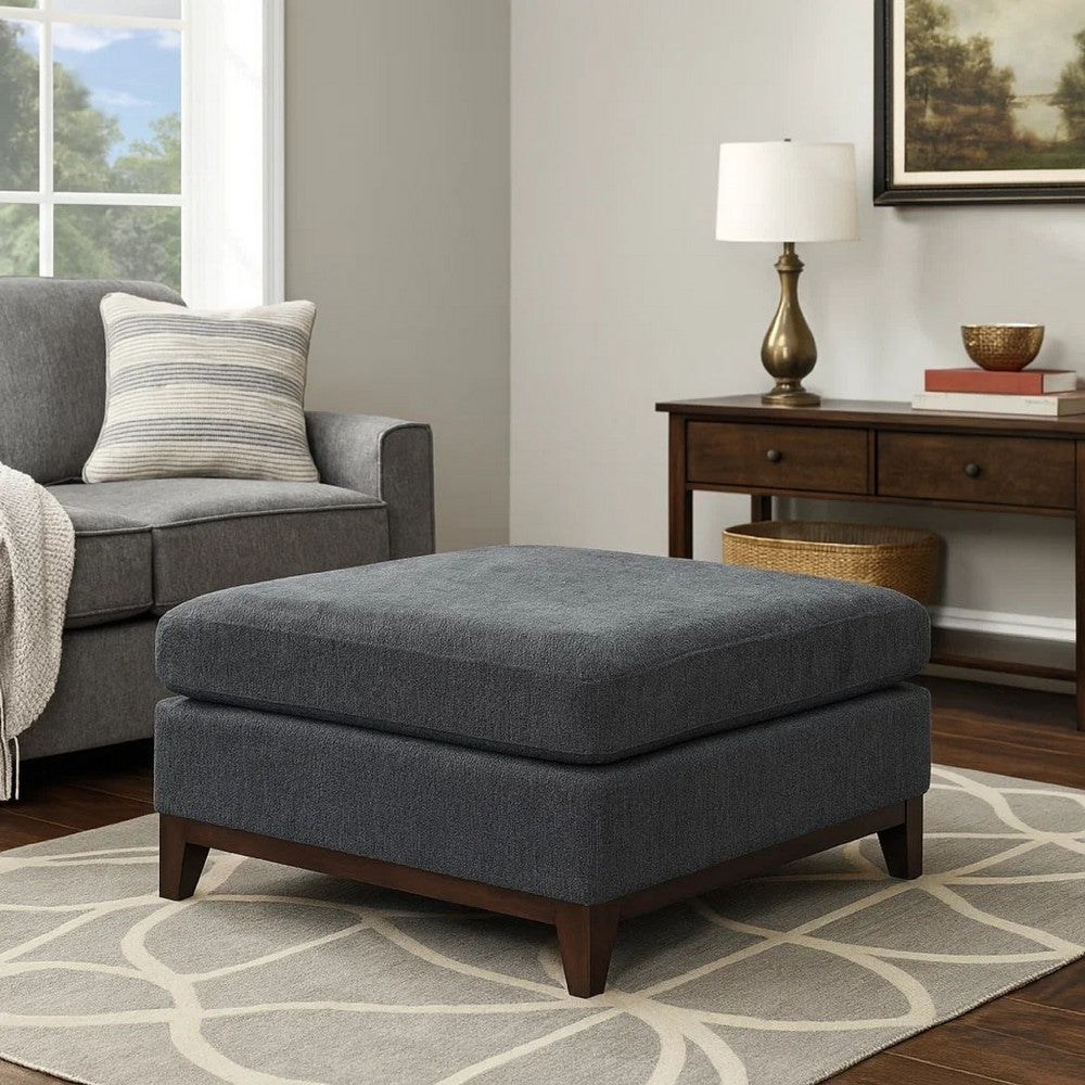 Square Ottoman | 37" | Foam Seat | Gray Chenille Fabric