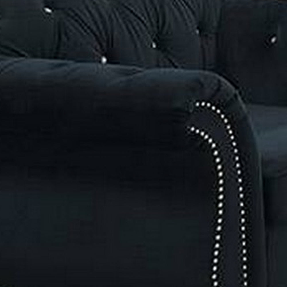 Rima Accent Chair | 51’’ | Velvet | Rolled Arms | Black BM298991