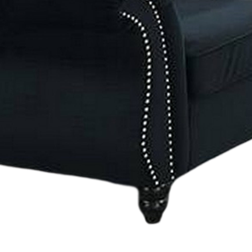 Rima Accent Chair | 51’’ | Velvet | Rolled Arms | Black BM298991