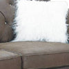 Rima 77 Inch Modern Loveseat Faux Leather Cushions Rolled Arms Brown BM298994