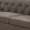 Rima 93 Inch Modern Sofa Faux Leather Cushions Rolled Armrests Brown BM298995