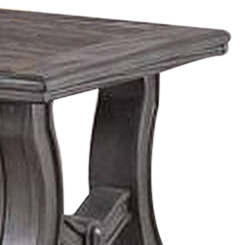 Jax 26 Inch Contemporary End Table Flared Legs Beveled Platinum Gray BM299000