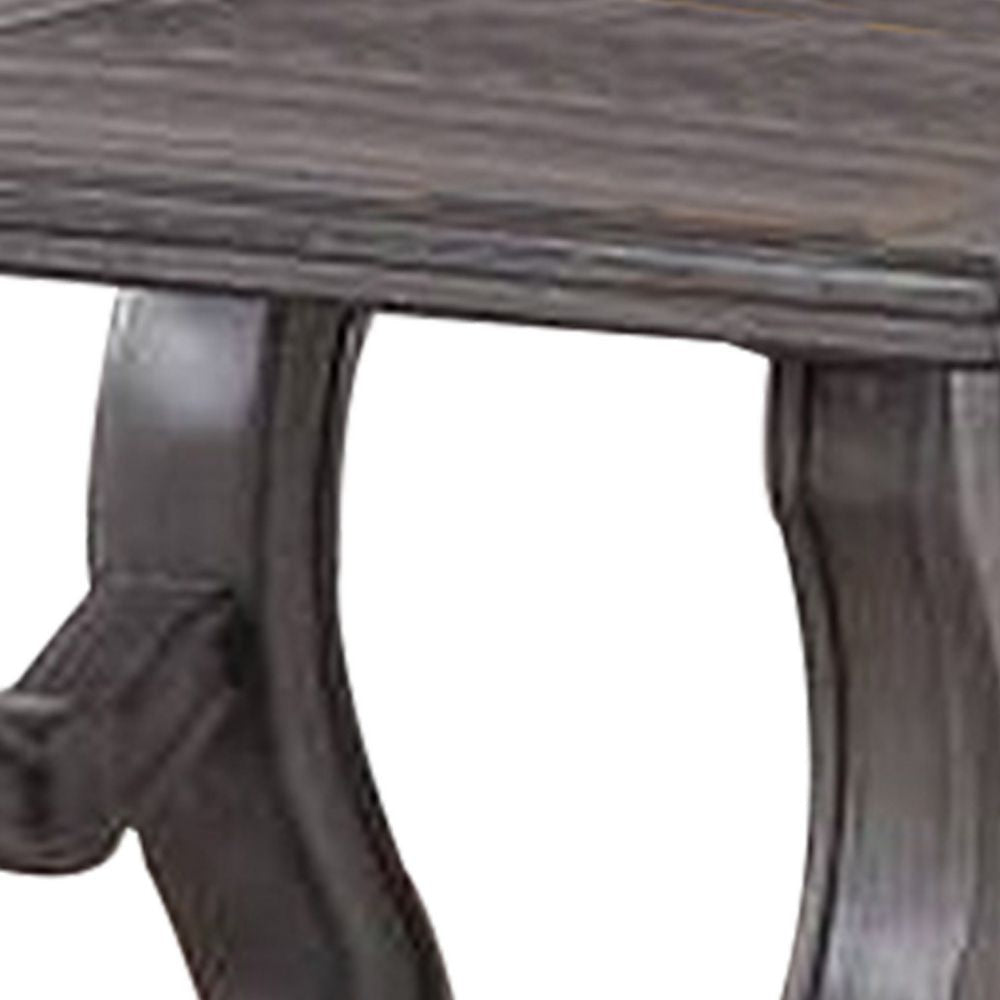 Jax 26 Inch Contemporary End Table Flared Legs Beveled Platinum Gray BM299000