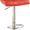 25-29 Inch Swivel Barstool Set of 2 Cushioned Seat Red Faux Leather BM299003