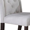 26 Inch Wood Dining Chair with Button Tufted Padded Back Set of 2 White BM299010
