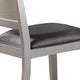 Joy 23 Inch Wood Dining Chair Set of 2 Channel Tufted Back Metallic Gray BM299012