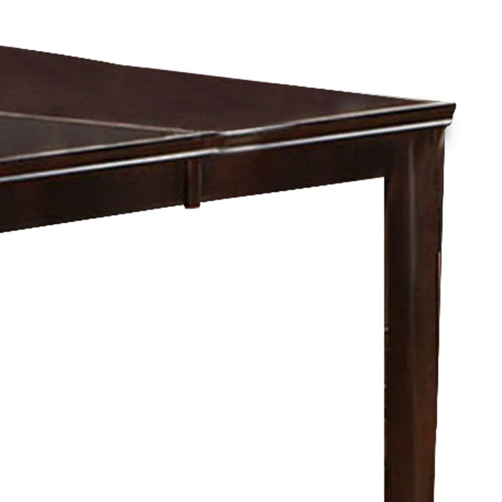 Red 60 Inch Rectangular Dining Table, 2 Extendable Butterfly Leafs, Brown