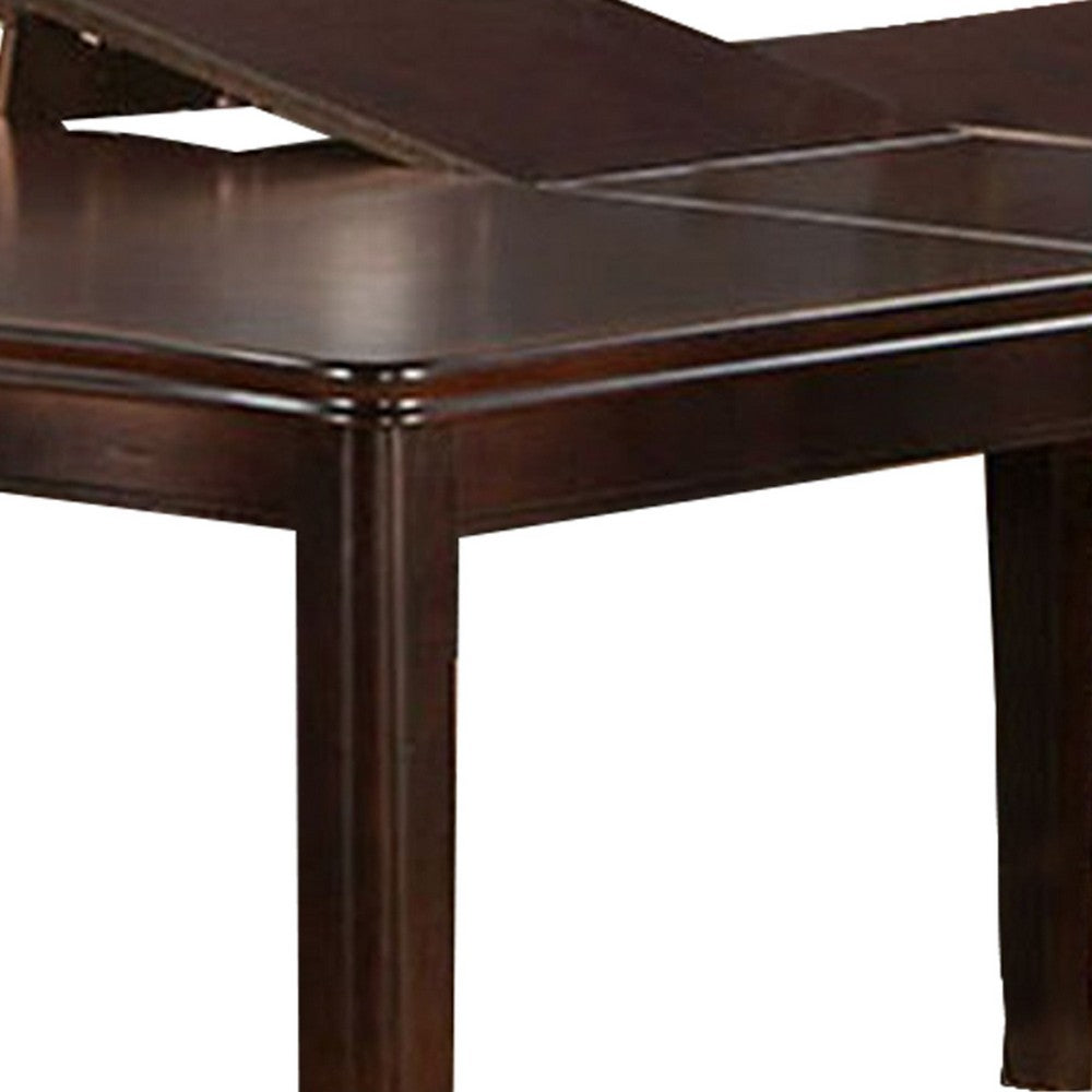 Red 60 Inch Rectangular Dining Table, 2 Extendable Butterfly Leafs, Brown