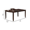 Red 60 Inch Rectangular Dining Table, 2 Extendable Butterfly Leafs, Brown