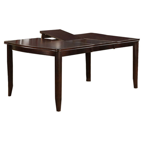 Red 60 Inch Rectangular Dining Table, 2 Extendable Butterfly Leafs, Brown