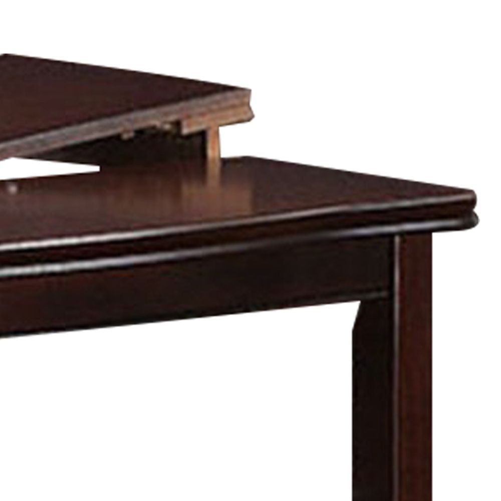Red 52 Inch Dining High Table with 2 Extendable Butterfly Leafs Brown Wood BM299019
