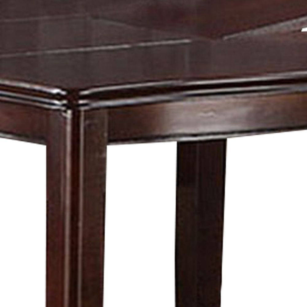 Red 52 Inch Dining High Table with 2 Extendable Butterfly Leafs Brown Wood BM299019