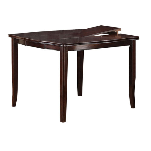 Red 52 Inch Dining High Table with 2 Extendable Butterfly Leafs, Brown Wood