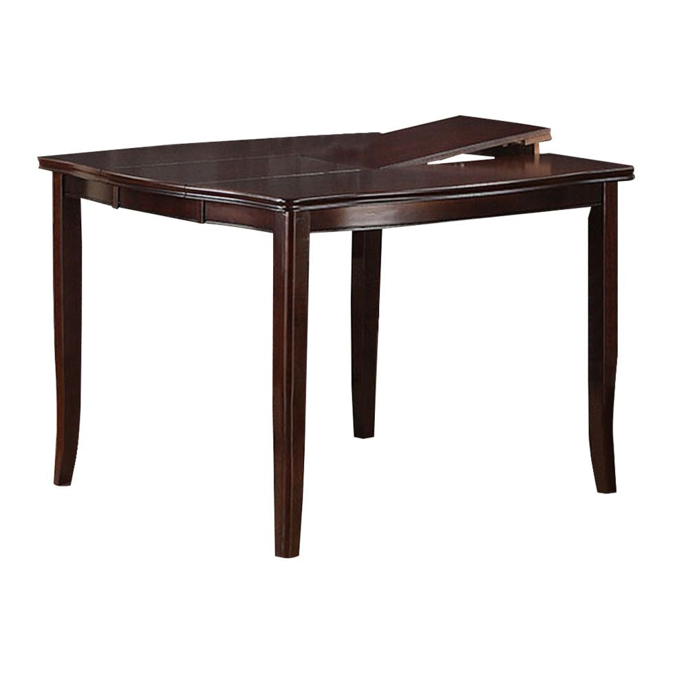 Red 52 Inch Dining High Table with 2 Extendable Butterfly Leafs, Brown Wood