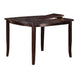 Red 52 Inch Dining High Table with 2 Extendable Butterfly Leafs, Brown Wood