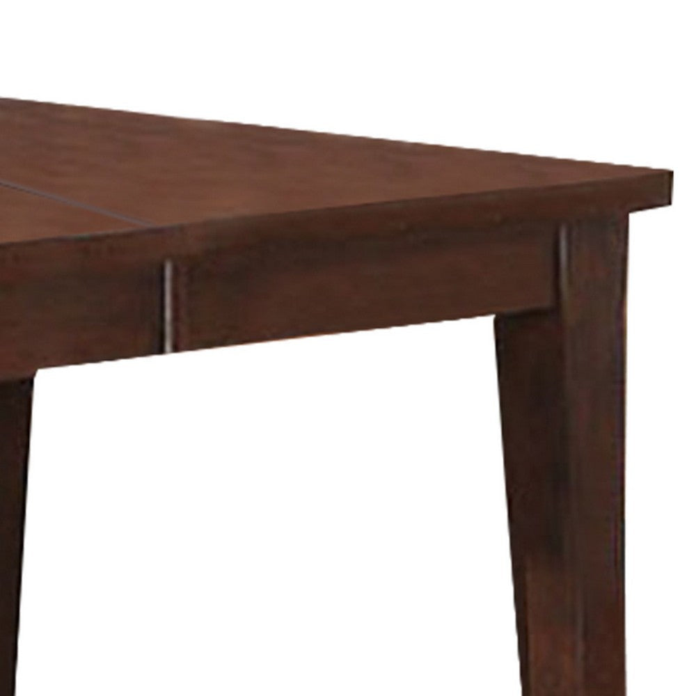 60 Inch Rectangular Dining Table Extension Leaf Tapered Legs Brown Wood BM299021