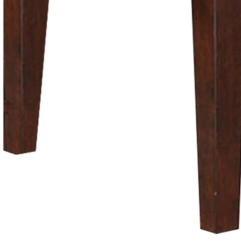 60 Inch Rectangular Dining Table, Extension Leaf, Tapered Legs, Brown Wood