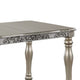 Kipp 78 Inch Dining Table, 2 Extension Leafs, Floral Carved, Champagne Wood