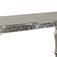 Kipp 78 Inch Dining Table, 2 Extension Leafs, Floral Carved, Champagne Wood