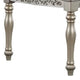 Kipp 78 Inch Dining Table, 2 Extension Leafs, Floral Carved, Champagne Wood
