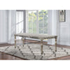 Kipp 72 Inch Rectangular Dining Table, Floral Carved Turned Legs, Champagne By Casagear Home