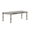 Kipp Dining Table | 72" | Rectangular | Floral Carved | Champagne Finish