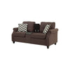 Noa Sofa Loveseat Set | 2 Piece | USB Ports | 4 Pillows | Dark Brown
