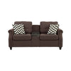 Noa Sofa Loveseat Set | 2 Piece | USB Ports | 4 Pillows | Dark Brown