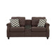 Noa Sofa Loveseat Set | 2 Piece | USB Ports | 4 Pillows | Dark Brown