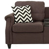 Noa Modern 2 Piece Sofa Loveseat Set 4 Pillows USB Ports Dark Brown By Casagear Home BM299032