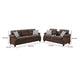 Noa Sofa Loveseat Set | 2 Piece | USB Ports | 4 Pillows | Dark Brown