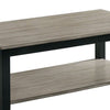 47 Inch Modern Rectangular Coffee Table Single Shelf Wood Grain Gray BM299034