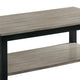 47 Inch Modern Rectangular Coffee Table Single Shelf Wood Grain Gray BM299034