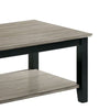 47 Inch Modern Rectangular Coffee Table Single Shelf Wood Grain Gray BM299034