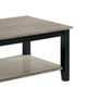 47 Inch Modern Rectangular Coffee Table Single Shelf Wood Grain Gray BM299034