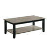 47 Inch Modern Rectangular Coffee Table, Single Shelf, Wood Grain, Gray