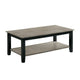 47 Inch Modern Rectangular Coffee Table, Single Shelf, Wood Grain, Gray