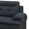 Olga 3 Piece L Shape Sectional Sofa with Ottoman 2 Throw Pillows Black BM299035