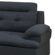 Olga 3 Piece L Shape Sectional Sofa with Ottoman 2 Throw Pillows Black BM299035