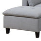 Olga 3 Piece L Shape Sectional Sofa Ottoman 2 Pillows Curved Arms Gray By Casagear Home BM299036