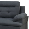 Olga 3 Piece L Shape Sectional Sofa Ottoman 2 Pillows Charcoal Gray BM299037