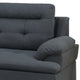 Olga 3 Piece L Shape Sectional Sofa Ottoman 2 Pillows Charcoal Gray BM299037