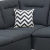 Olga 3 Piece L Shape Sectional Sofa Ottoman 2 Pillows Charcoal Gray BM299037
