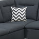 Olga 3 Piece L Shape Sectional Sofa Ottoman 2 Pillows Charcoal Gray BM299037