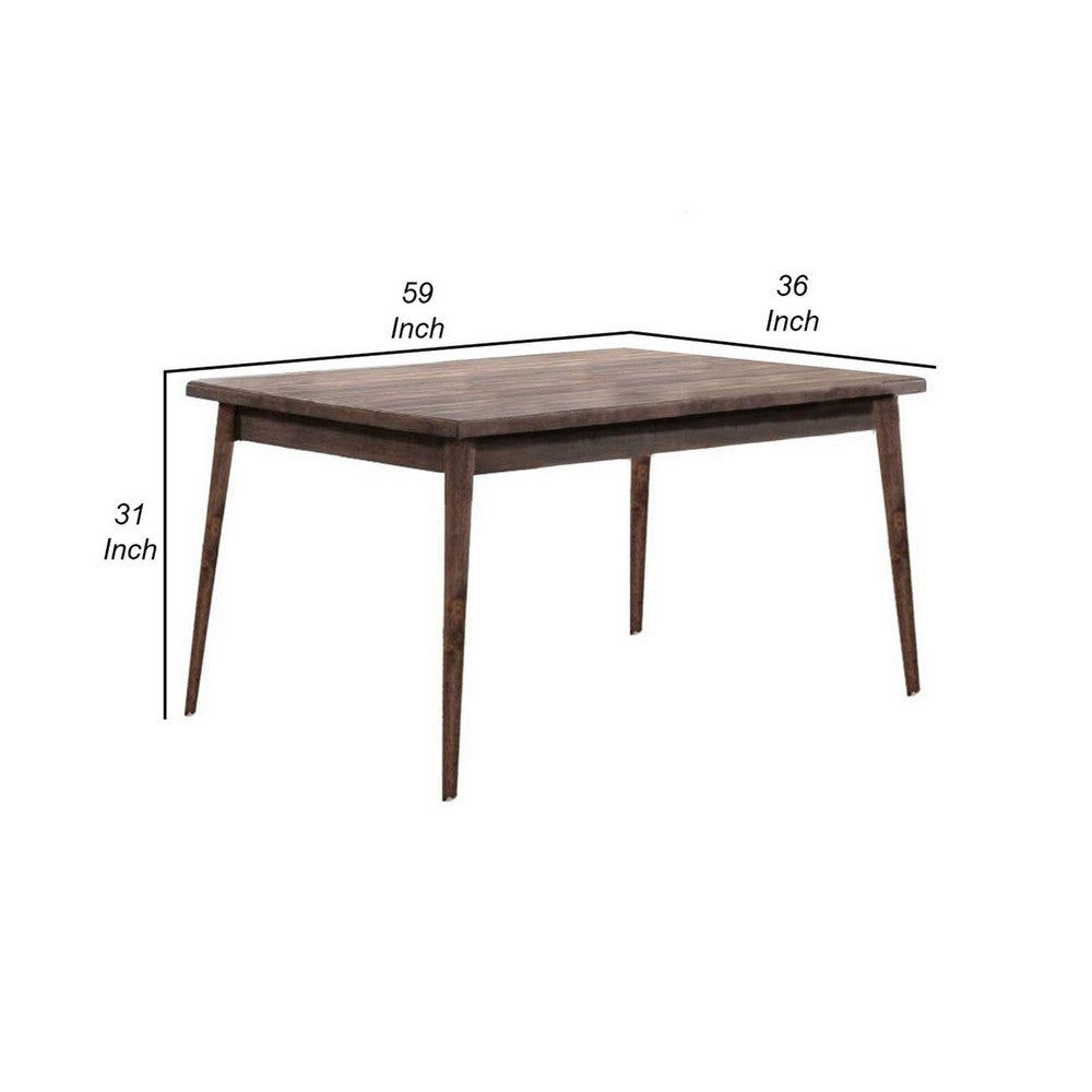 Lee Dining Table | 59" | Rectangular | Tapered Legs | Brown Wood