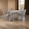 Dining Set | 5 Piece | Table & 4 Chairs | Light Gray Upholstery